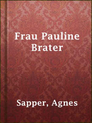 cover image of Frau Pauline Brater